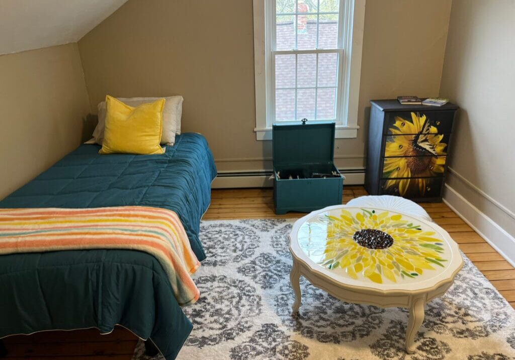Newly renovated bedroom in one of the Jonnycake housing units